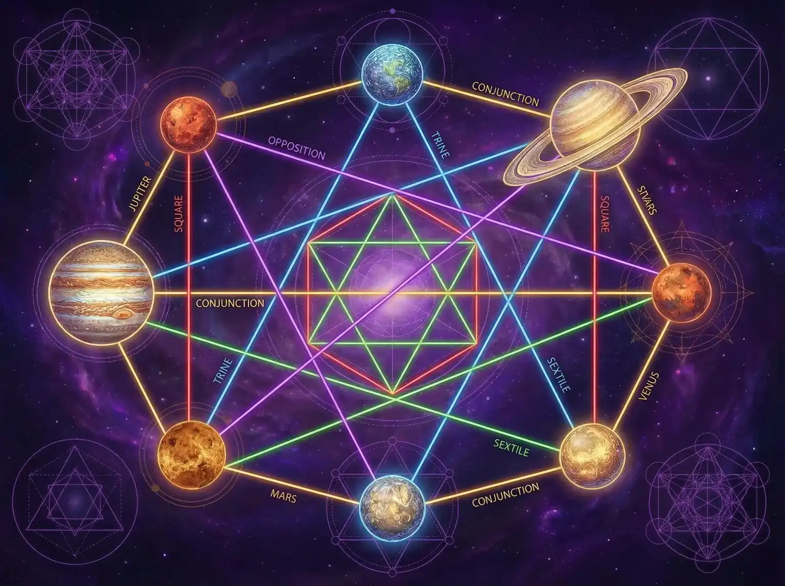 行星相位解读 - 明星换脸 | 占星学进阶